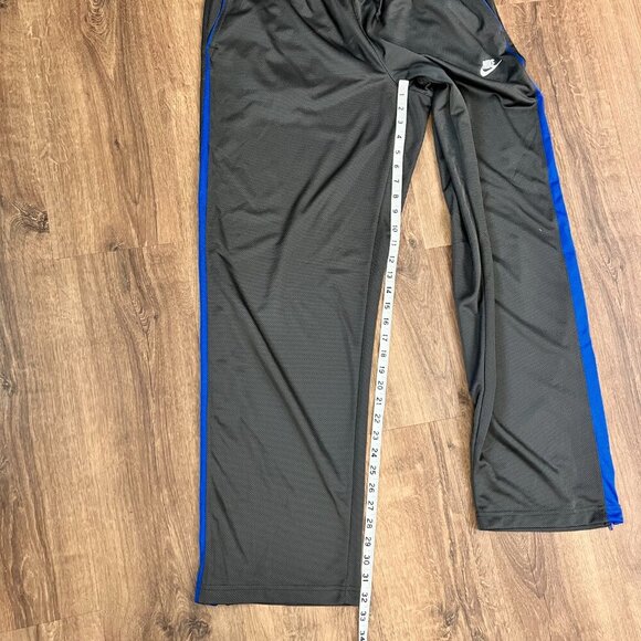 Nike Gray Blue Athletic Tack Pants Zip Ankle Sz L - Picture 8 of 9